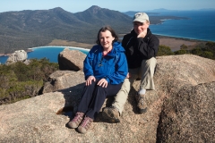 Carolyn and Mike on top of Mount Amos, Tasmania