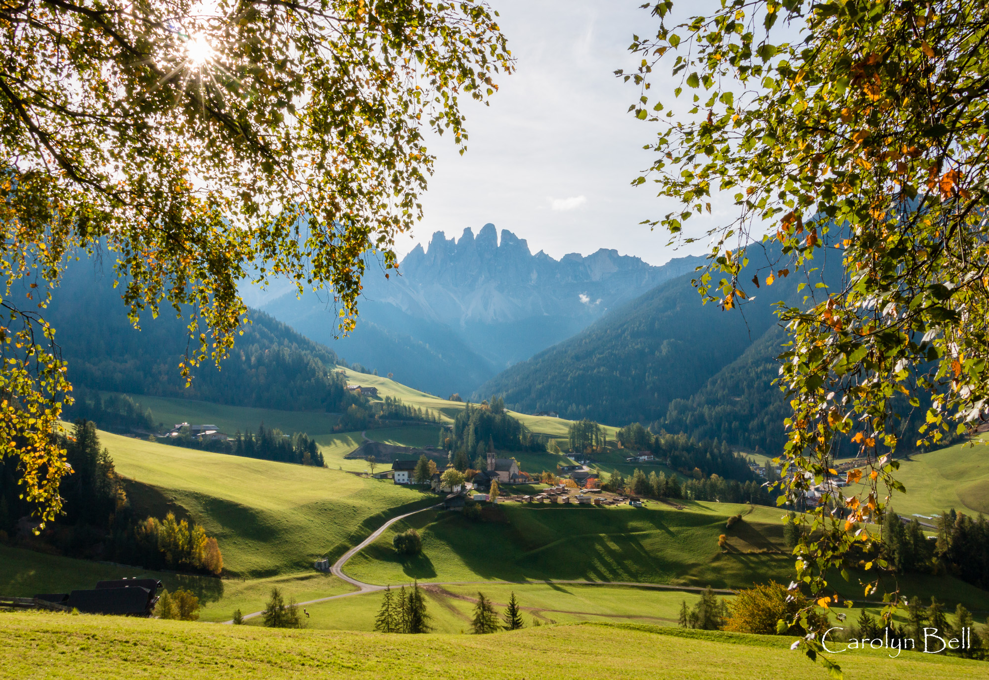 Sunset in the Val di Funes, Dolomites, Italy
